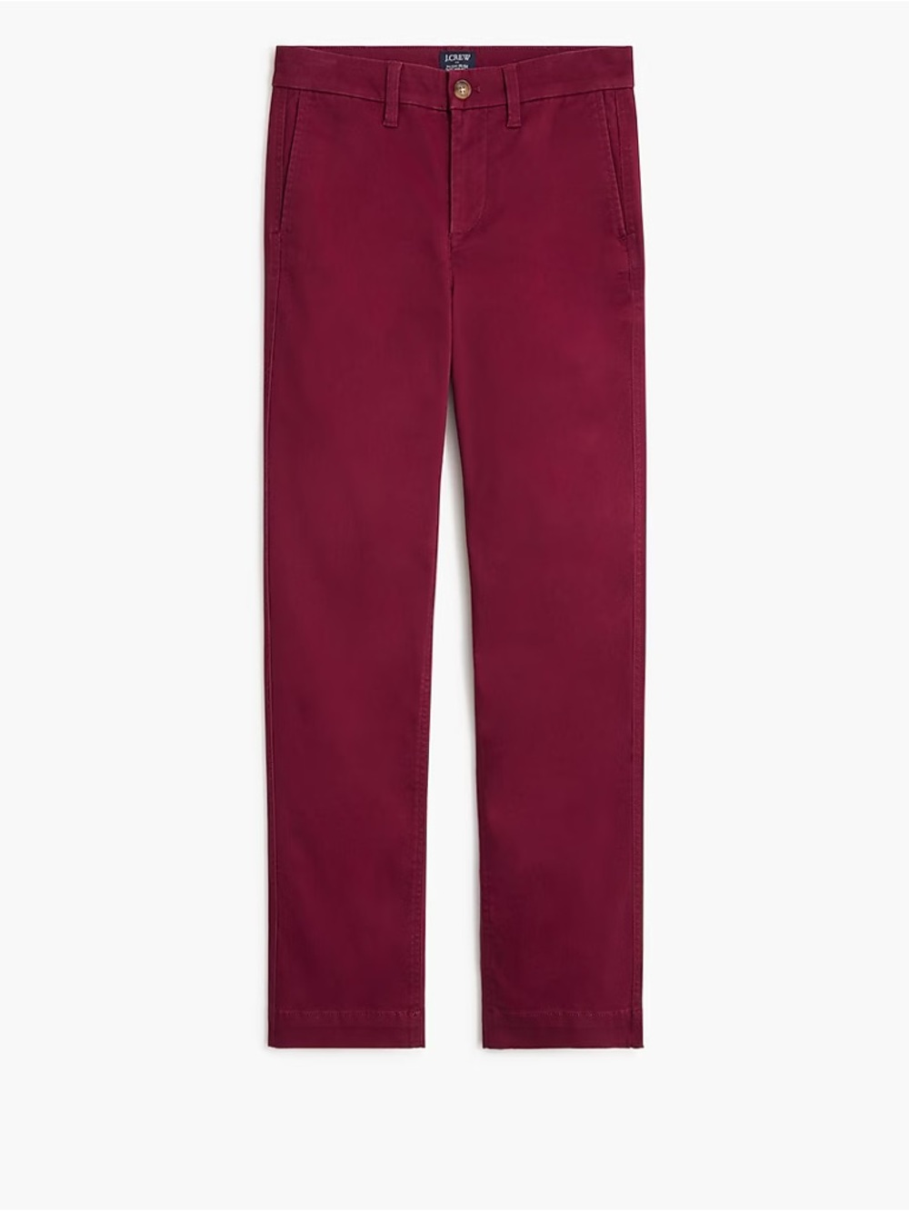 J.Crew Factory High-Rise Straight-Leg Girlfriend Chino Pant in Burgundy Size 14